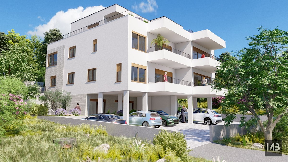 Trilocali in un nuovo edificio a Čiovo, quartiere di Arbanija, Trogir