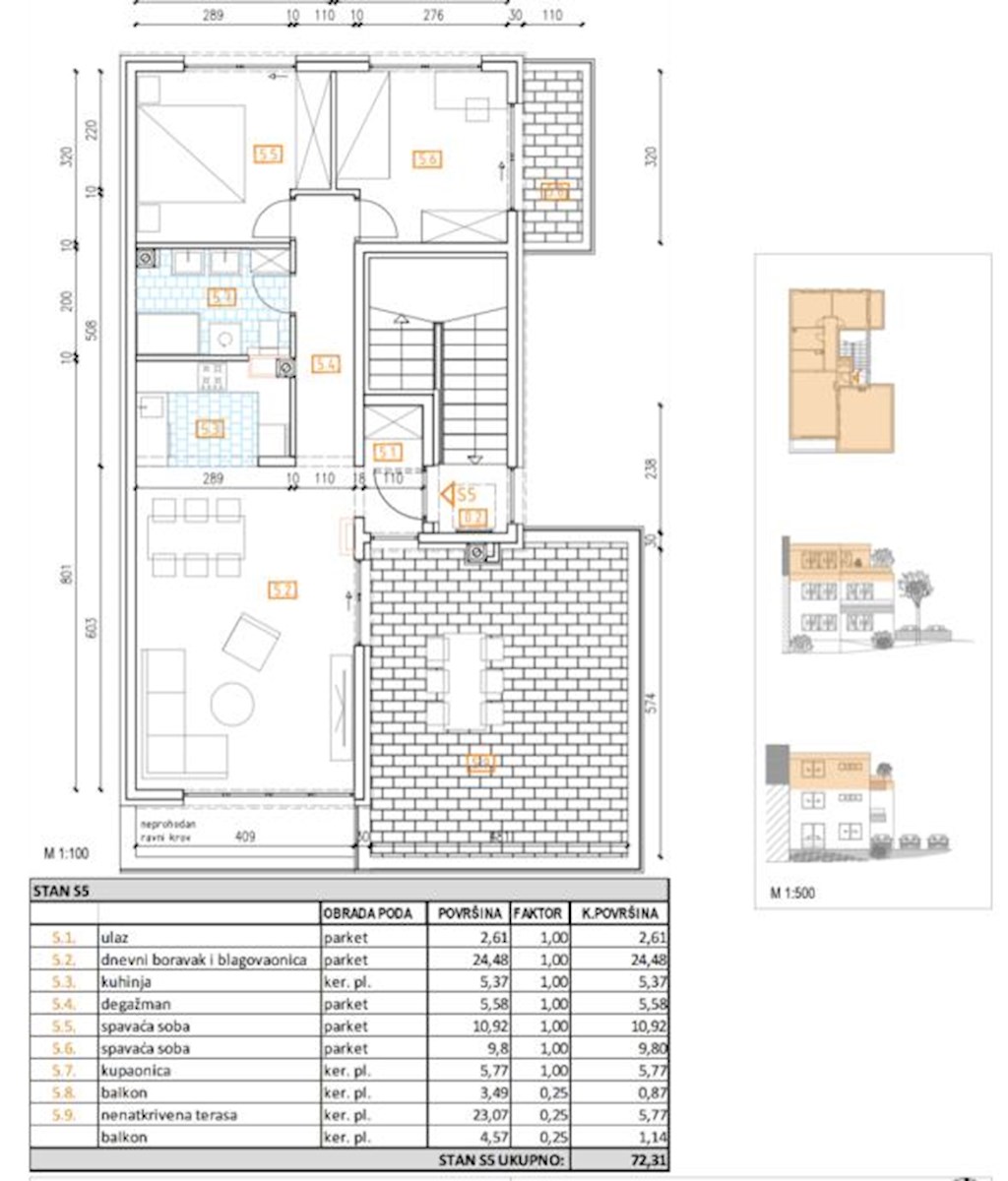 Attico in nuova costruzione, standard e design al top