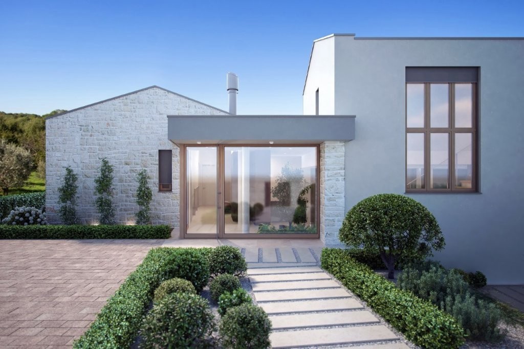 Villa di lusso in costruzione a Poreč – vista aperta su natura e mare