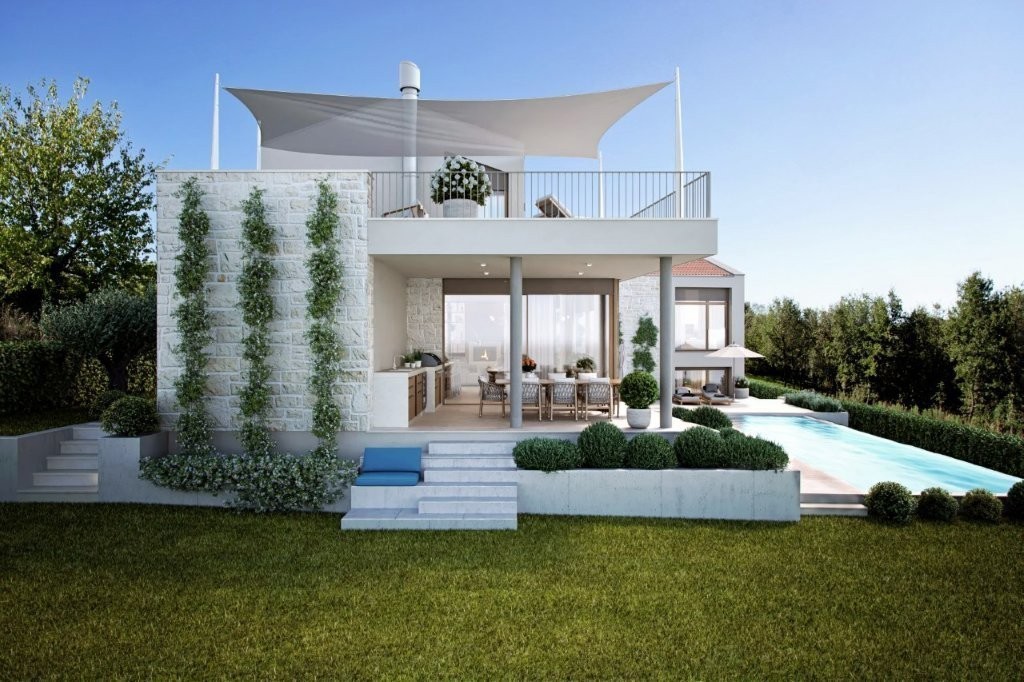 Villa di lusso in costruzione a Poreč – vista aperta su natura e mare