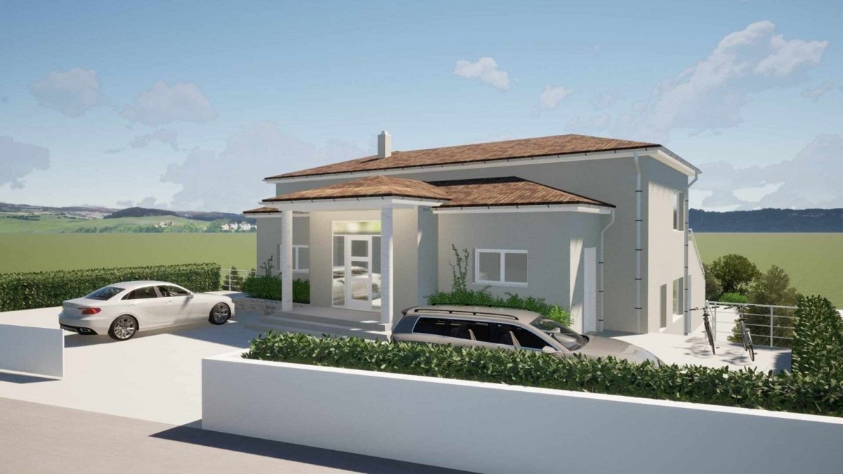 terreno edificabile a Kaštelir con il ermesso di costruzione e vista mare