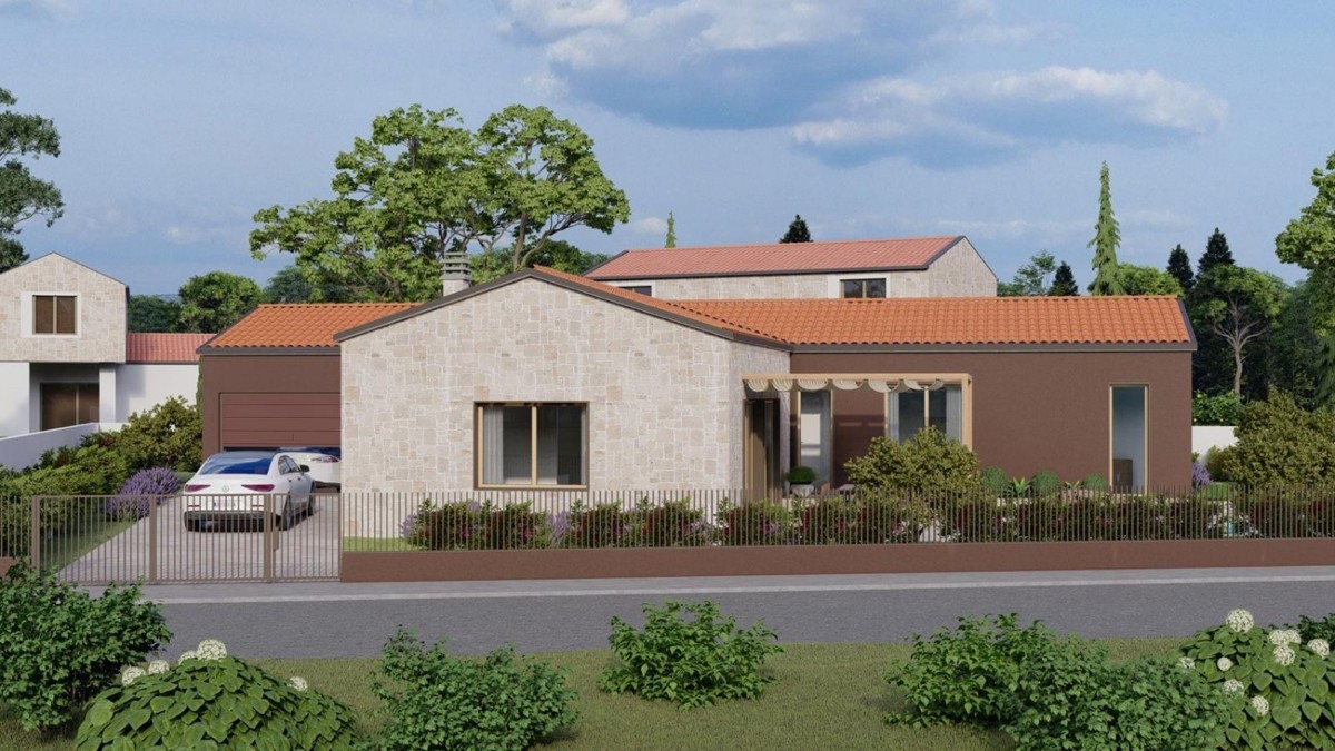 Immobili Istria: Nuova Casa Piano Unico con Piscina e Garage, Zona Parenzo