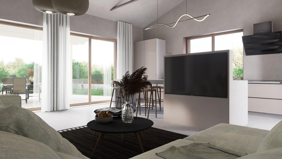 Immobili Istria: Nuova Casa Piano Unico con Piscina e Garage, Zona Parenzo