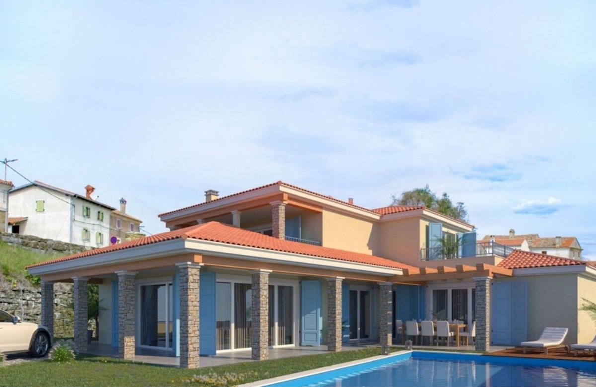 Villa con pisina e vista mare