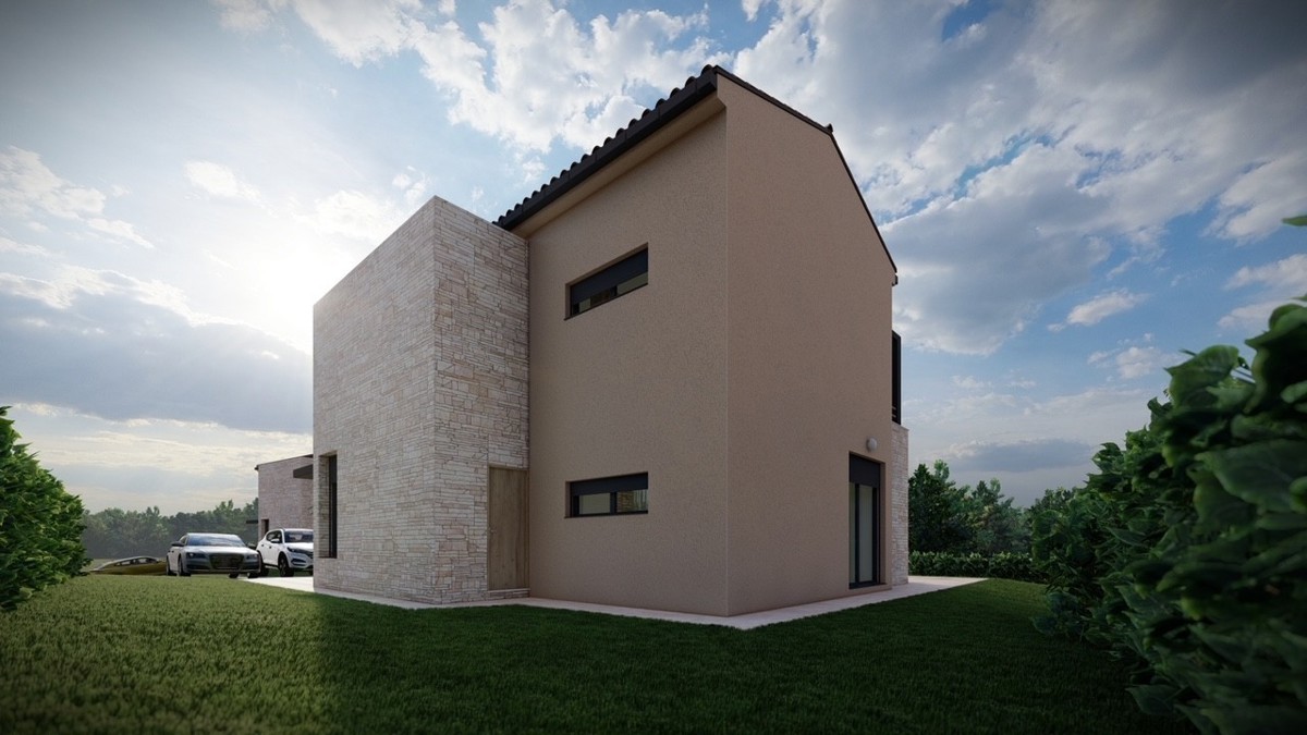 Villa moderna in costruzione in vendita - posizione tranquilla, zona Baderna, Istria