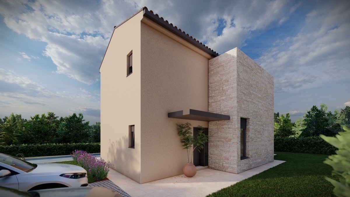 Villa moderna in costruzione in vendita - posizione tranquilla, zona Baderna, Istria