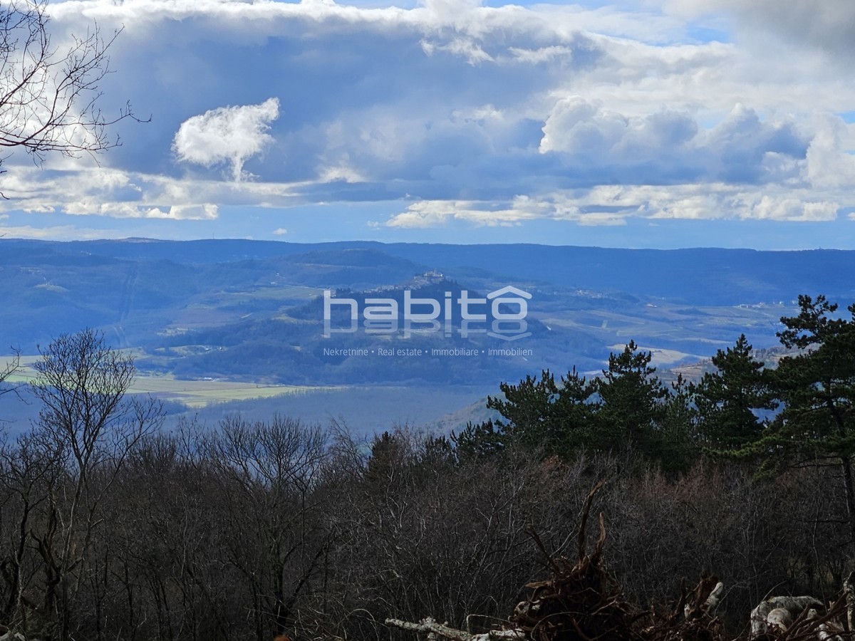 Oprtalj, Zrenj - Terreno edificabile e agricolo VISTA PANORAMICA