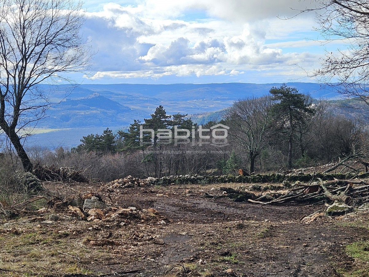 Oprtalj, Zrenj - Terreno edificabile e agricolo VISTA PANORAMICA