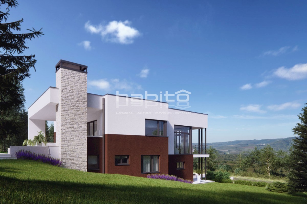 Dintorni di Montona - Terreno edificabile con permesso di costruire una bella villa con vista su Montona