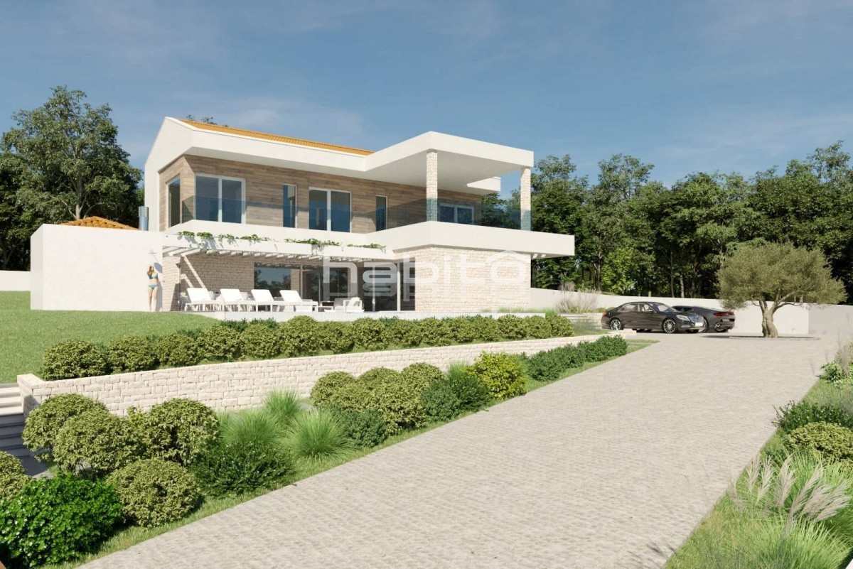 Zona Parenzo, Kastelir - VISTA MARE! Vendesi terreno edificabile con permesso per una villa con piscina.