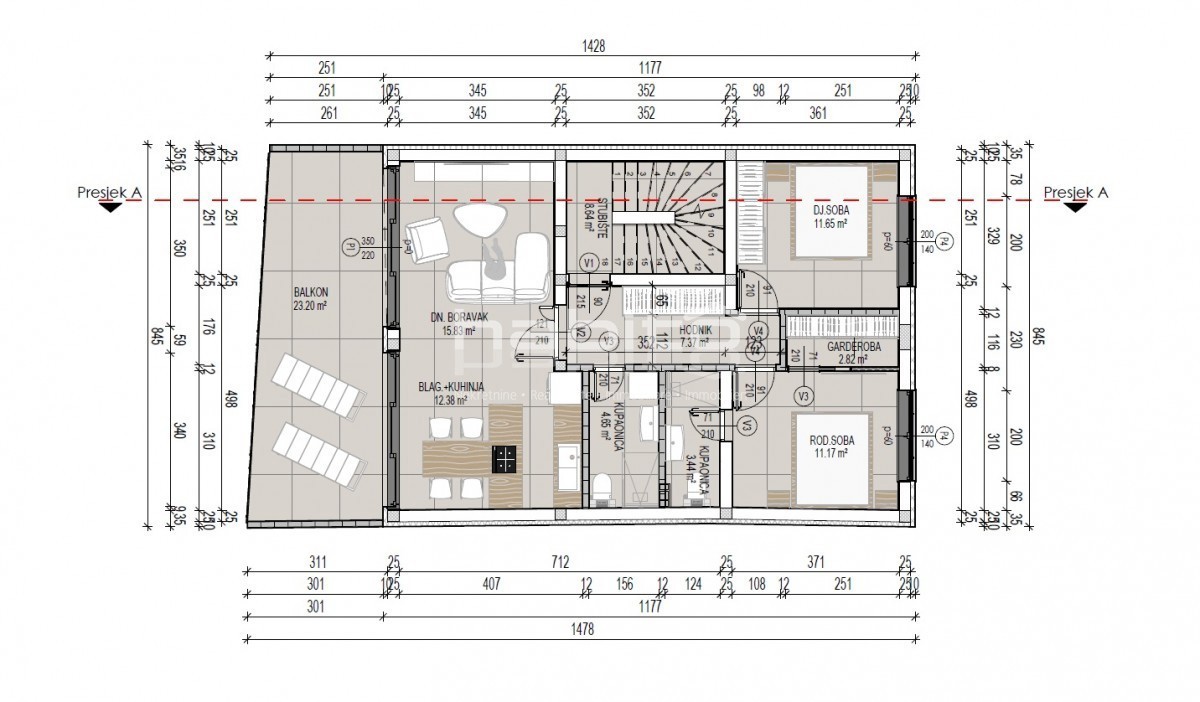 Zona Parenzo, Tar - IN VENDITA Appartamento di lusso al 2° e 3° piano, VISTA MARE