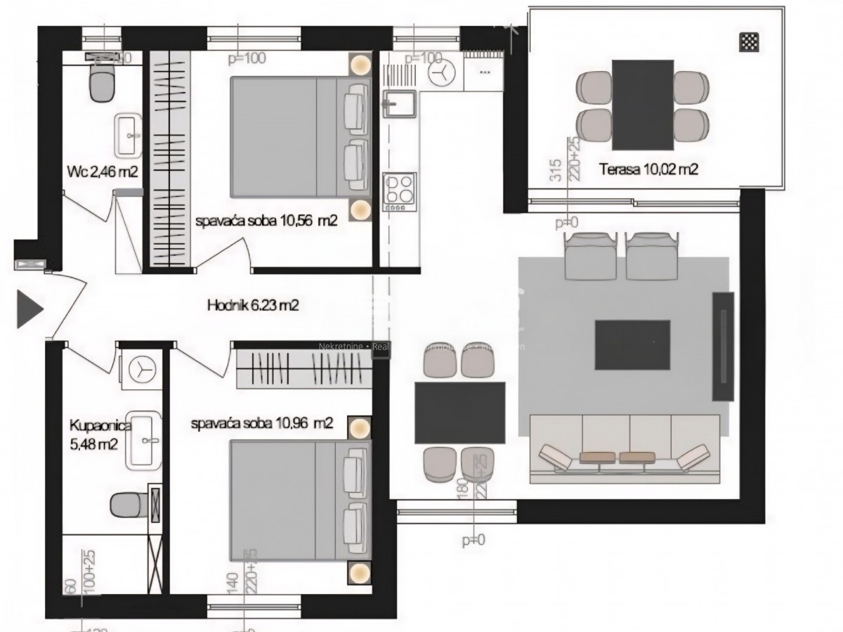 Zona Parenzo - Nuovo appartamento con vista mare, 2 camere da letto, ASCENSORE, 2 posti auto