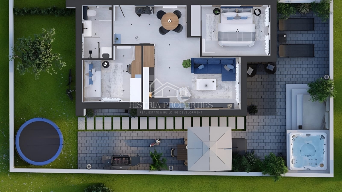 Appartamento di nuova costruzione con ampio cortile vicino al centro di Pola e notevoli vantaggi nell'acquisto