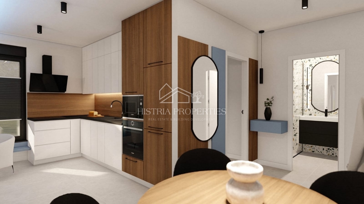 Appartamento di nuova costruzione con ampio cortile vicino al centro di Pola e notevoli vantaggi nell'acquisto