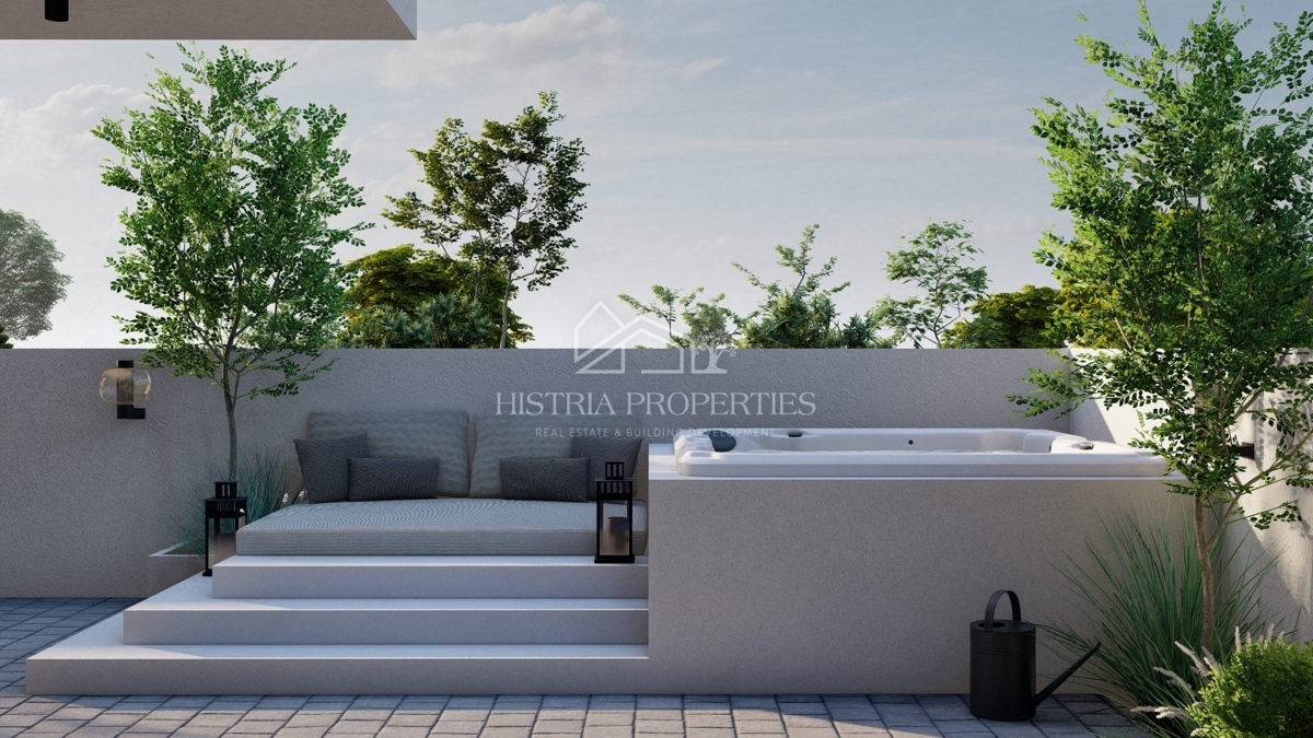 Appartamento di nuova costruzione con ampio cortile vicino al centro di Pola e notevoli vantaggi nell'acquisto