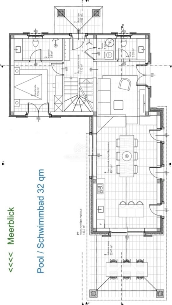 Casa con dettagli istriani riconoscibili e una splendida vista sul mare