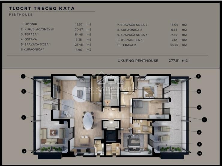 Attico con 2 ampie terrazze, ascensore interno all'appartamento e vista mare