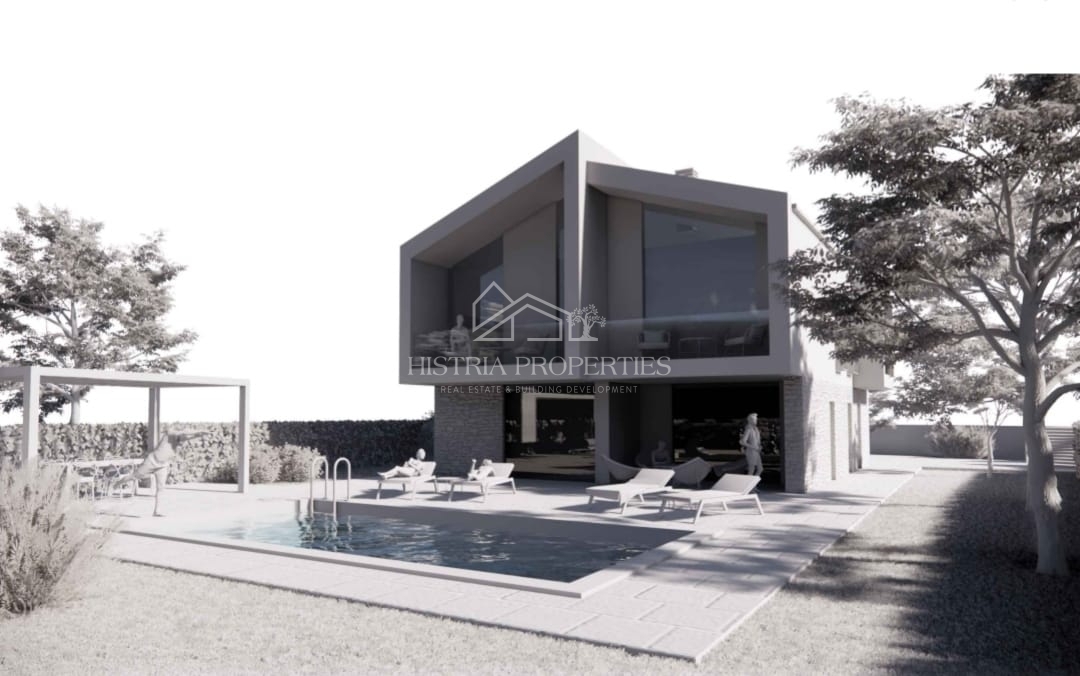 Terreno con permesso di costruire in un tranquillo villaggio istriano pronto per la costruzione