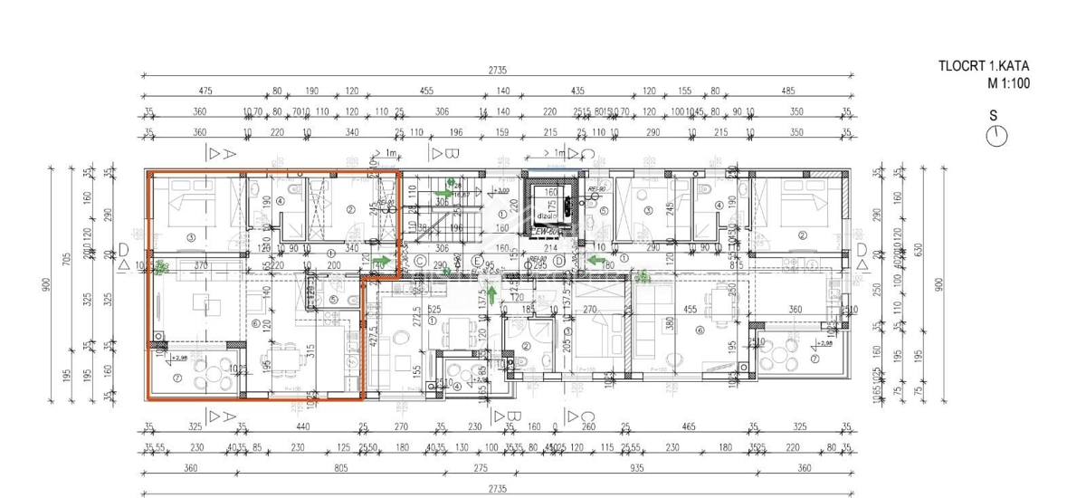 appartamento in un nuovo edificio con ascensore e terrazza con vista mare, pronto per essere abitato