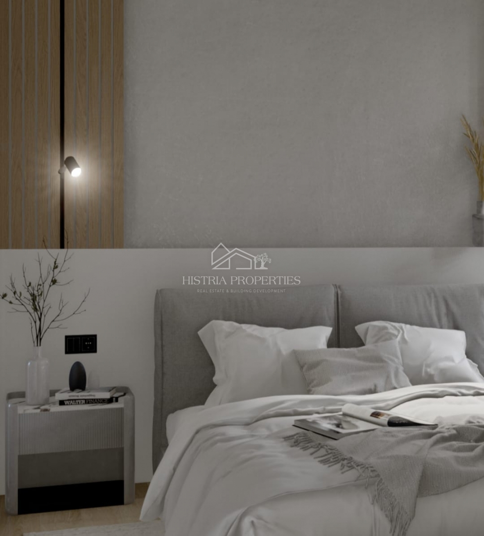 Qualità, buona posizione e appartamento con giardino in un nuovo edificio vicino a Rovigno