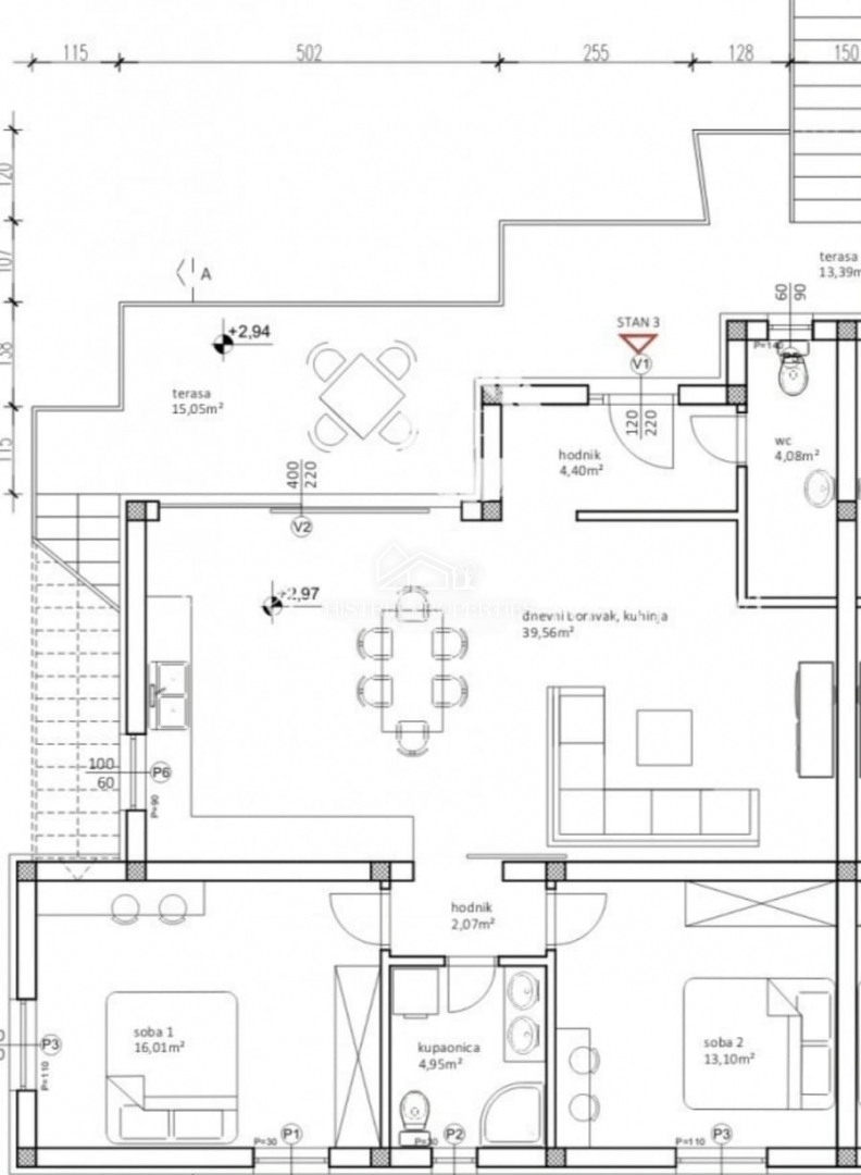 Terrazza panoramica di 100 m2 con splendida vista e appartamento in un nuovo edificio di lusso
