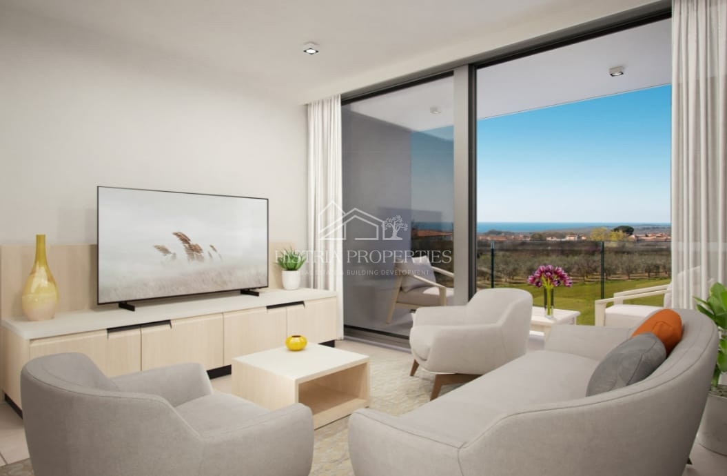 Moderno edificio nuovo e appartamento con vista mare vicino a Parenzo