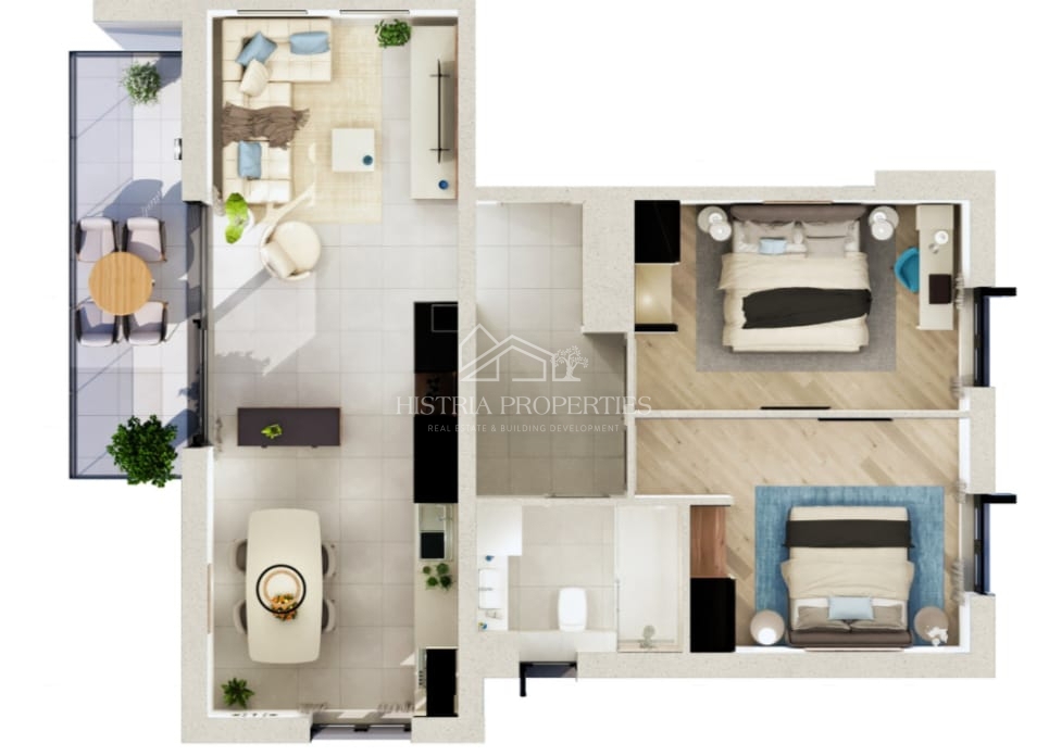 Moderno edificio nuovo e appartamento con vista mare vicino a Parenzo