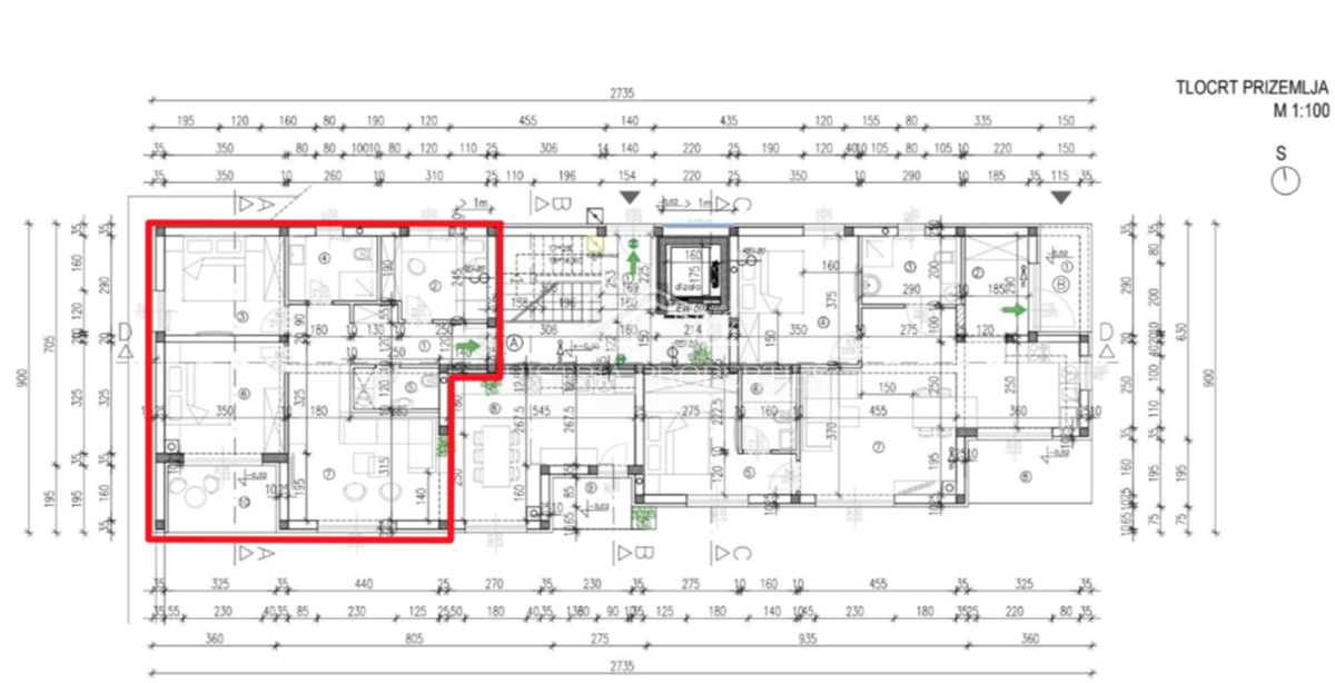 Ampio appartamento con giardino in un nuovo edificio moderno