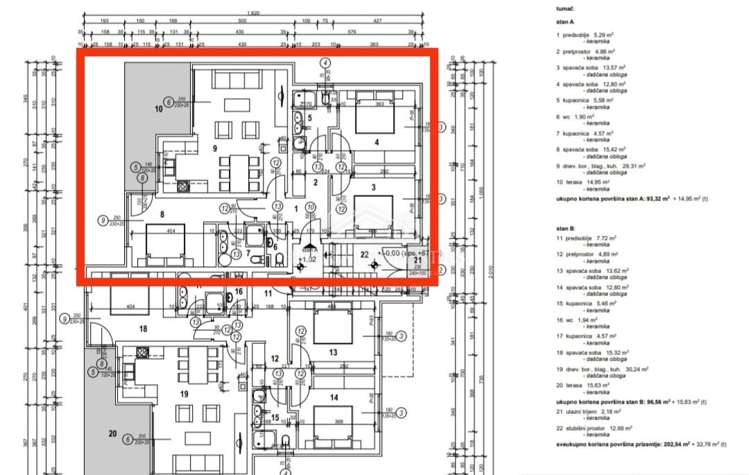 Spazioso appartamento con piscina, completamente attrezzato, con vista mare