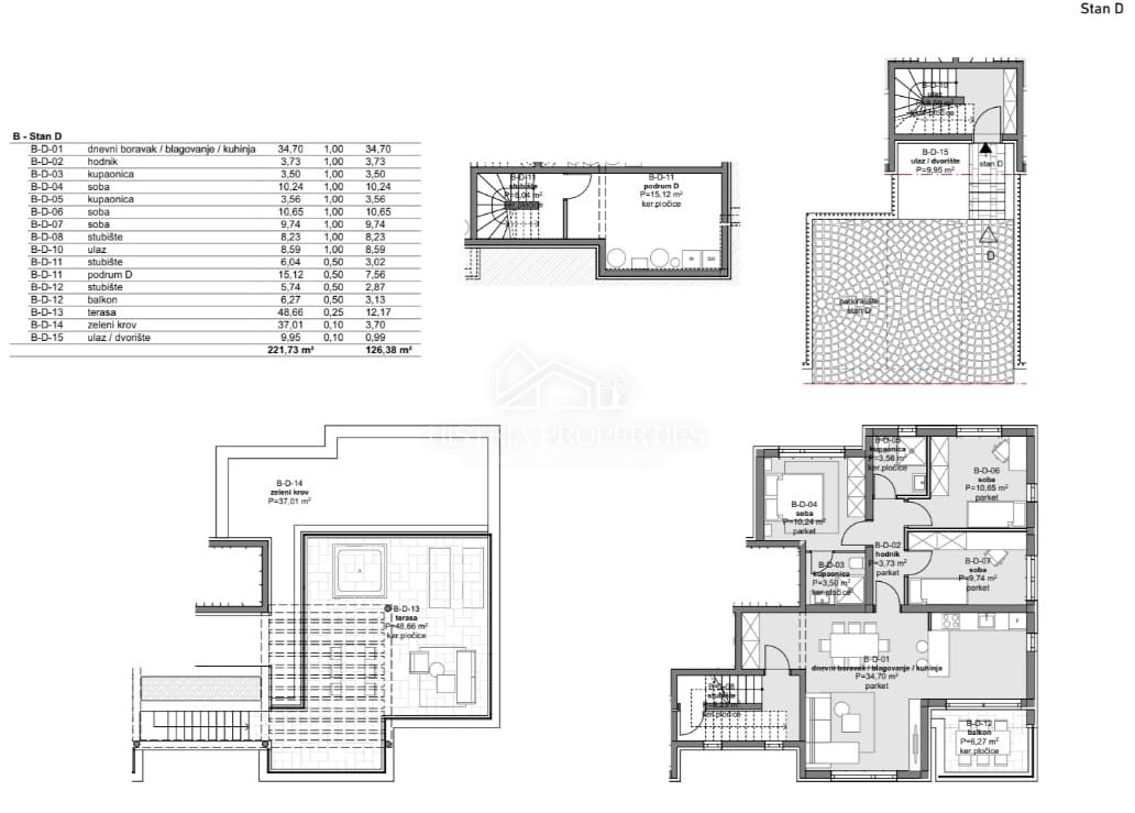 Moderno appartamento in un'unità separata con terrazza sul tetto, ingresso indipendente privato e seminterrato