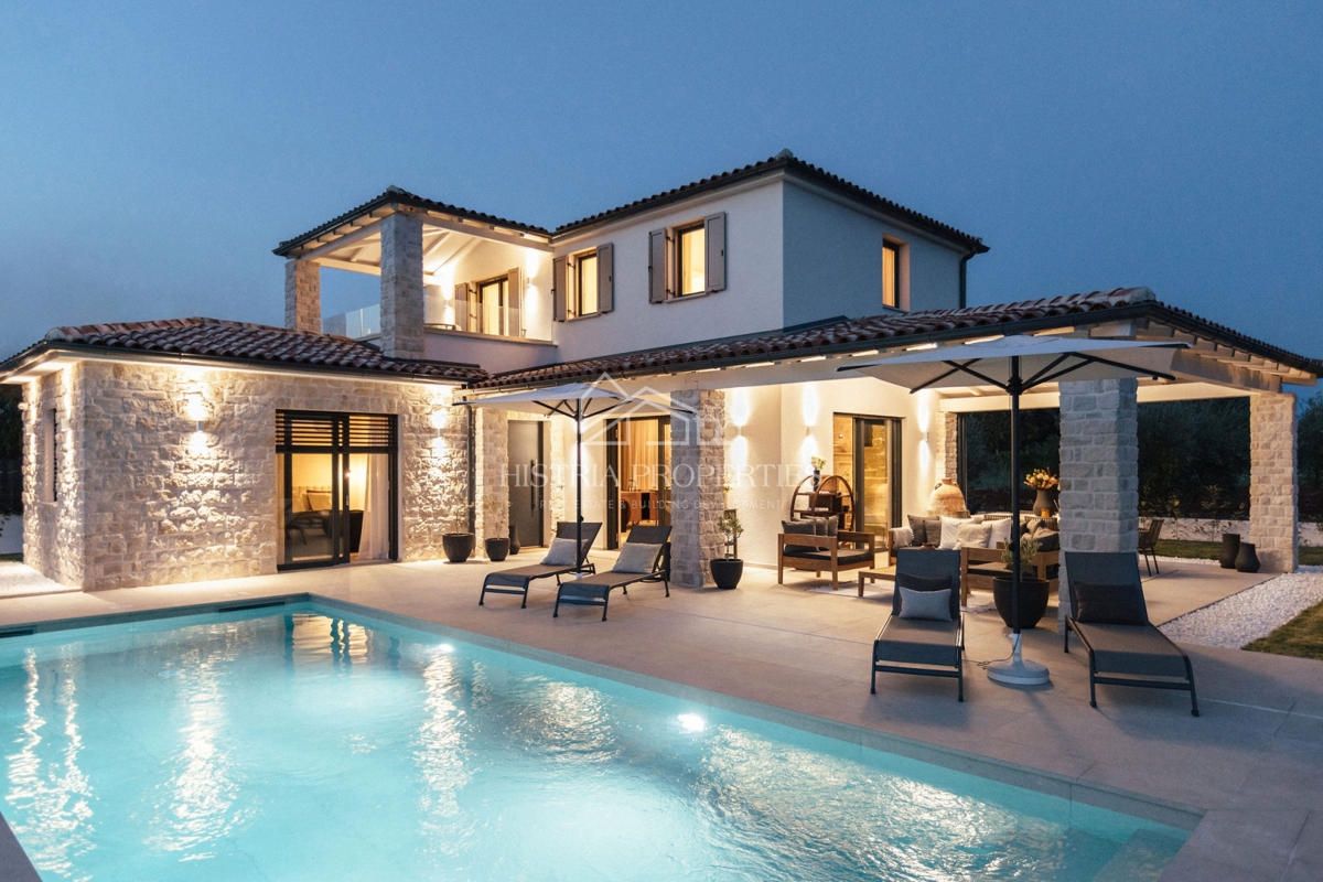 Villa di design in stile istriano, completamente e riccamente attrezzata