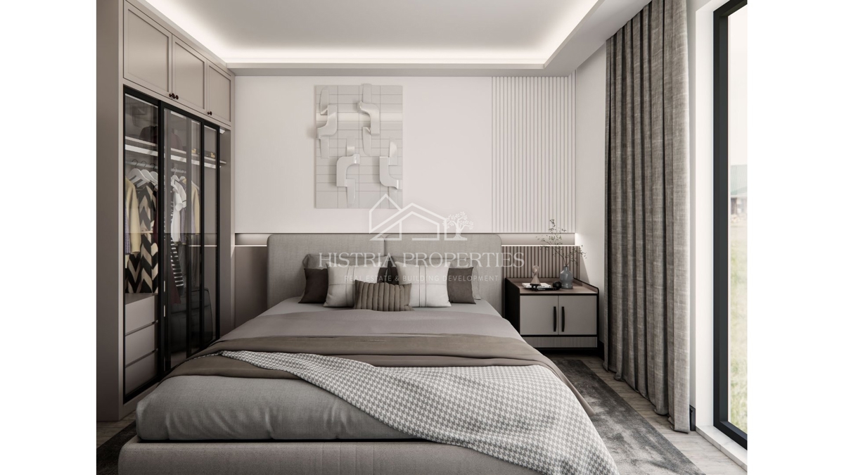 Appartamento con terrazza in un edificio di nuova costruzione in una posizione attraente a 900 metri dalla spiaggia