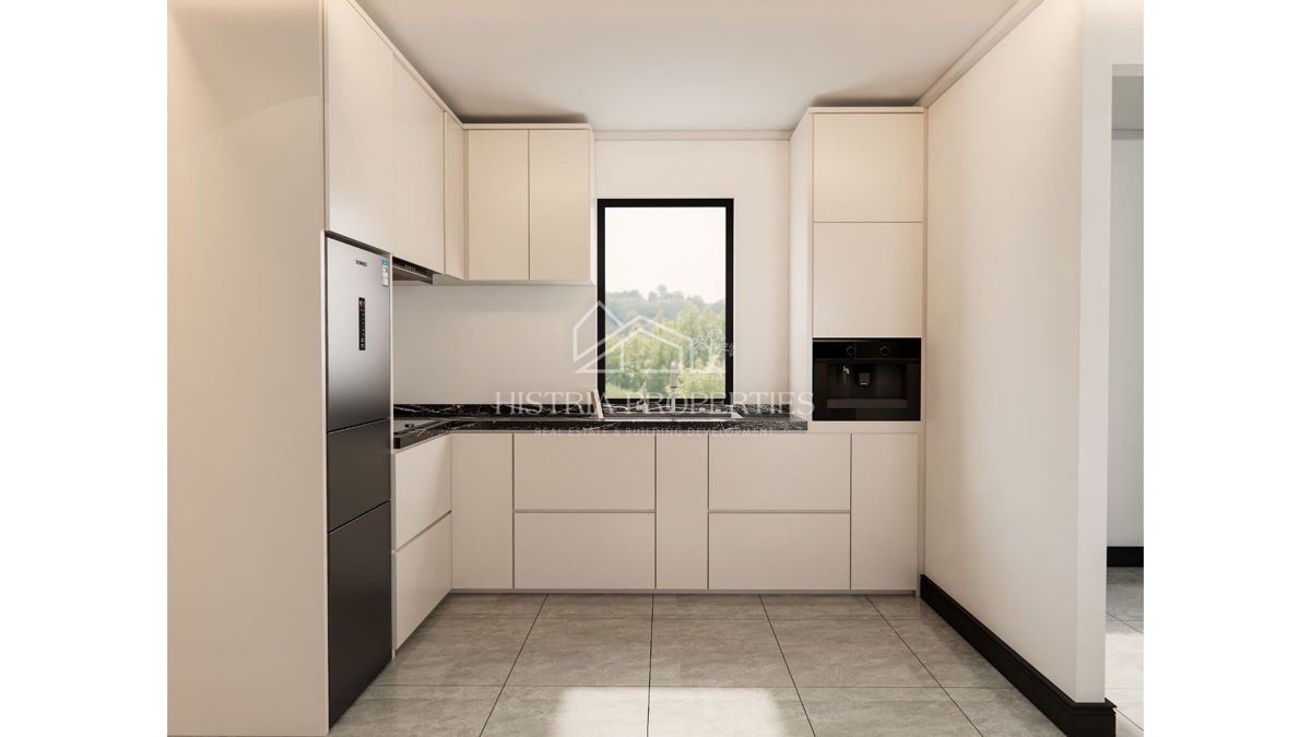 Appartamento con terrazza in un edificio di nuova costruzione in una posizione attraente a 900 metri dalla spiaggia