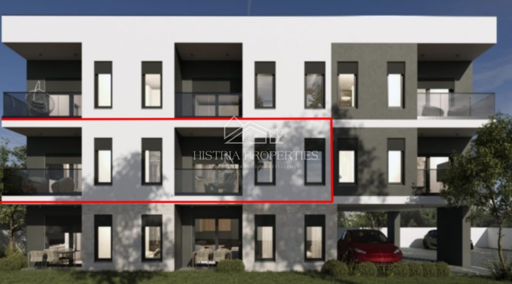 Confortevole appartamento in un nuovo edificio vicino a Pola con 3 camere da letto e 2 terrazze