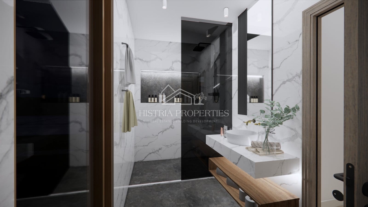 Una casa con un design architettonico sorprendente in un'autentica posizione istriana