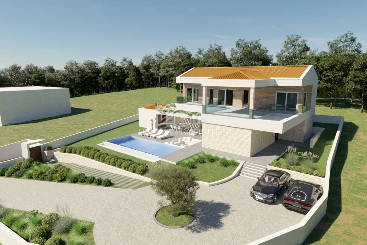 Vista panoramica sul mare e posizione attraente con un progetto moderno pronto per la costruzione