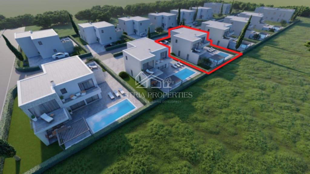 Nuovo complesso residenziale e villa moderna e confortevole con piscina vicino a Parenzo