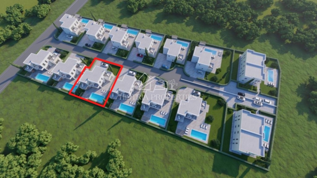 Nuovo complesso residenziale e villa moderna e confortevole con piscina vicino a Parenzo