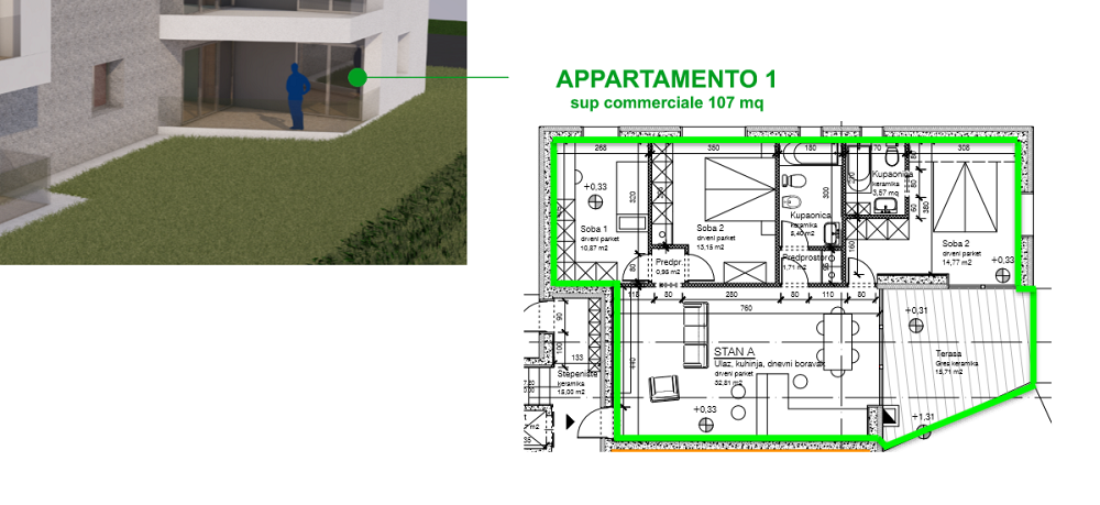 Appartamento Rovinj, 107m2