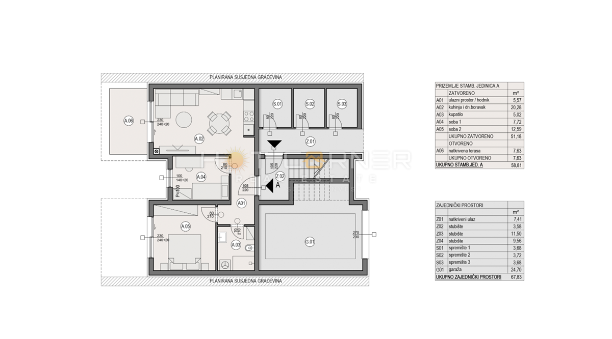 Appartamento Štinjan, Pula, 42,05m2