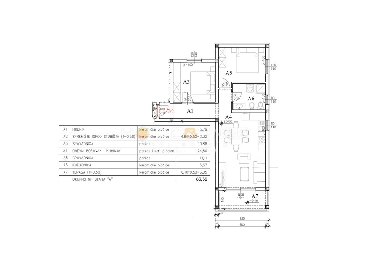 Appartamento Barbariga, Vodnjan, 66,65m2