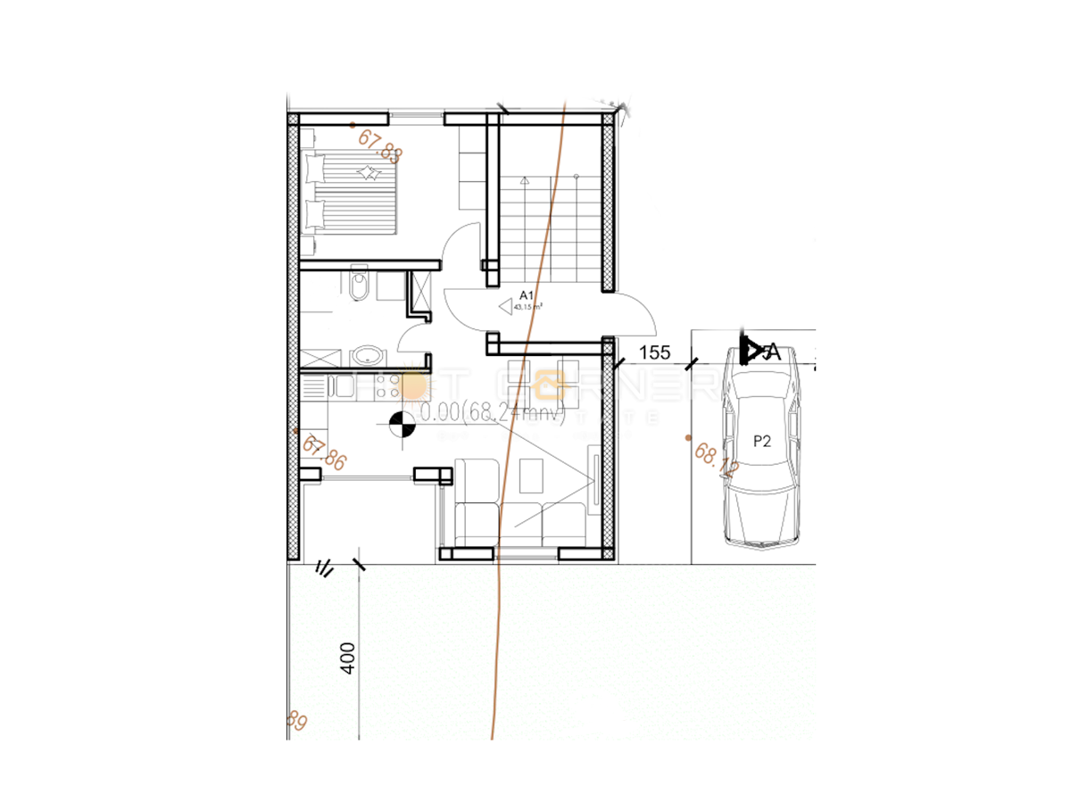 Appartamento Valdebek, Pula, 57m2