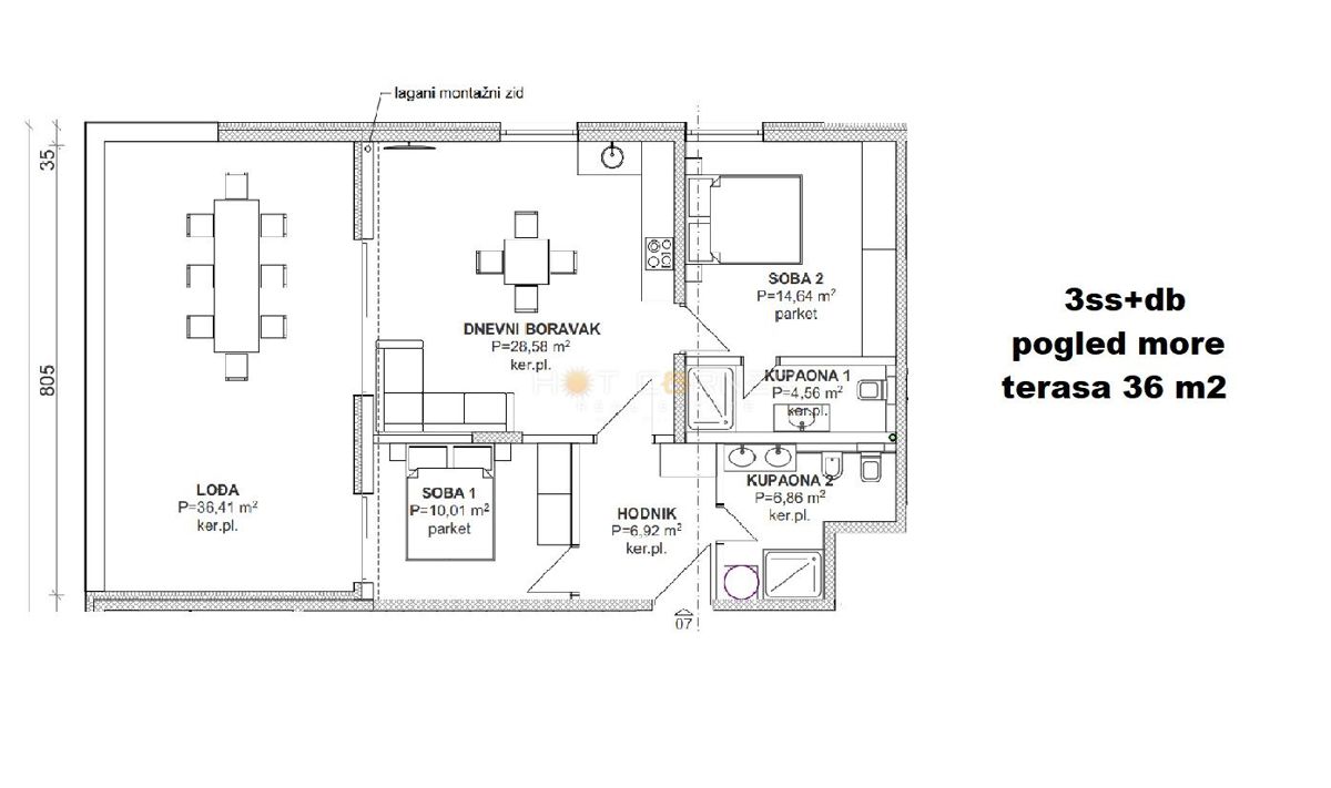 Appartamento Banjole, Medulin, 101,50m2