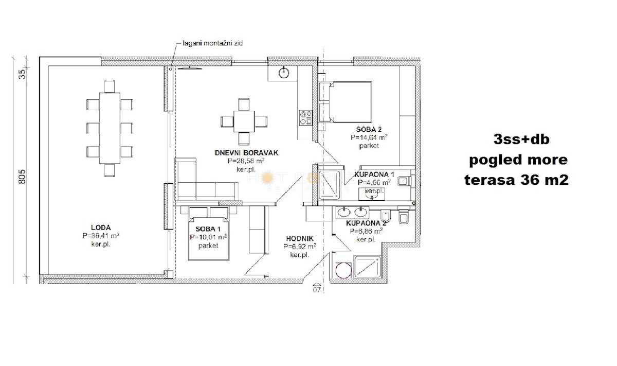 Appartamento Banjole, Medulin, 101,50m2