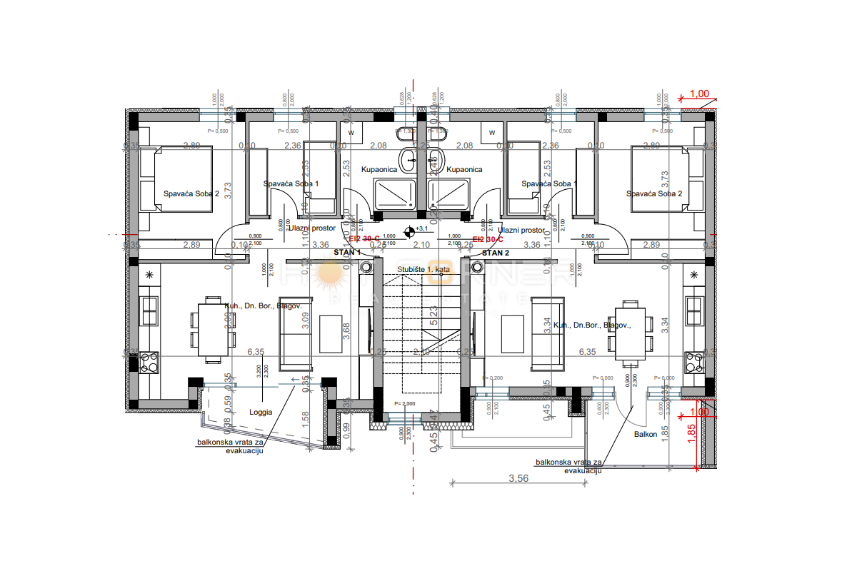 Appartamento Valdebek, Pula, 57m2