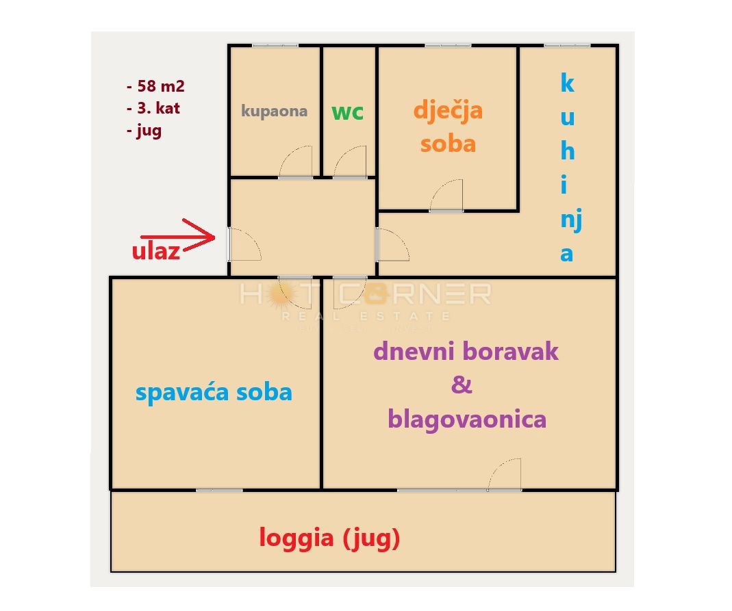 Appartamento Kaštanjer, Pula, 58,50m2
