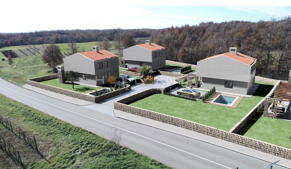 Barban, 4 terreni edificabili per la costruzione di 4 case vacanza, vista mare