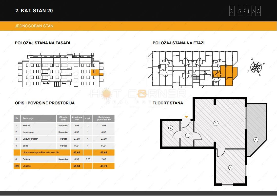 Appartamento Centar, Pula, 49,70m2