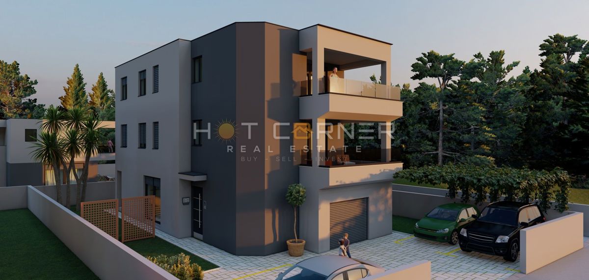 Medulin, posizione top, 400 m dalla spiaggia, appartamento al piano terra con giardino