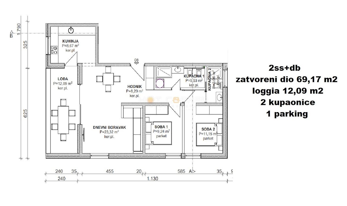 Appartamento Banjole, Medulin, 81,50m2